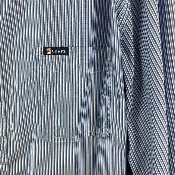 Chaps Easy Care Long Sleeve Stripe Men’s Shirt Size XL - Picture 4 of 9